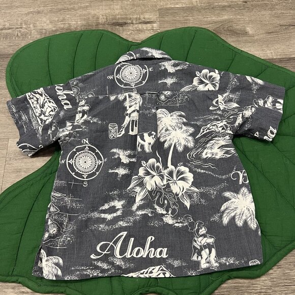 Big Dogs Kids Boys 4/5 Hawaiian Islands Aloha Shirt Tropical - Picture 2 of 4